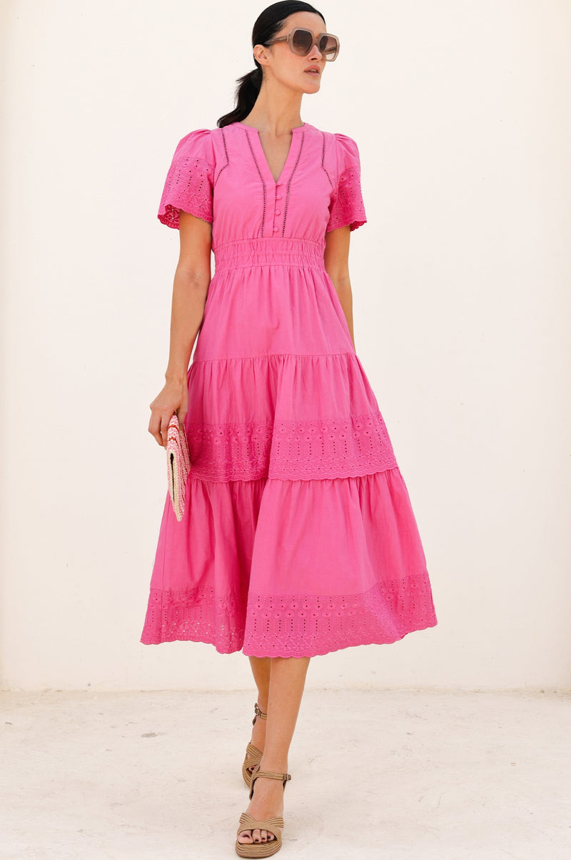 Broderie Sienna Dress | Pink