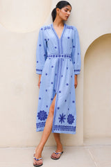 Jamila Embroidered Dress | Blue/Cobalt