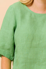 Linen Shell Top | Leaf Green