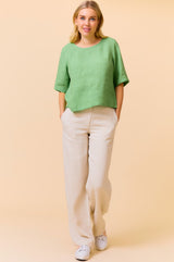 Linen Shell Top | Leaf Green