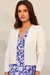 Merino Wool Edge To Edge Cardigan | White