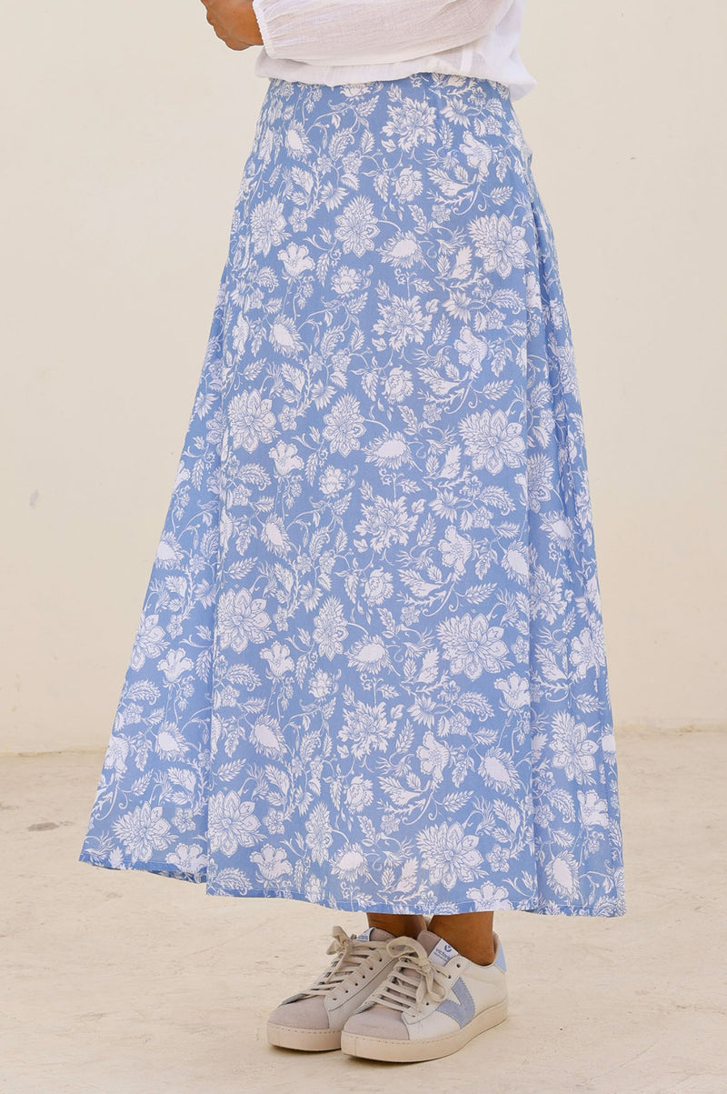 Neve Skirt | Blossom Blue/White