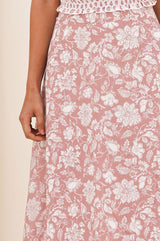 Neve Skirt | Blossom Dusty Pink/White