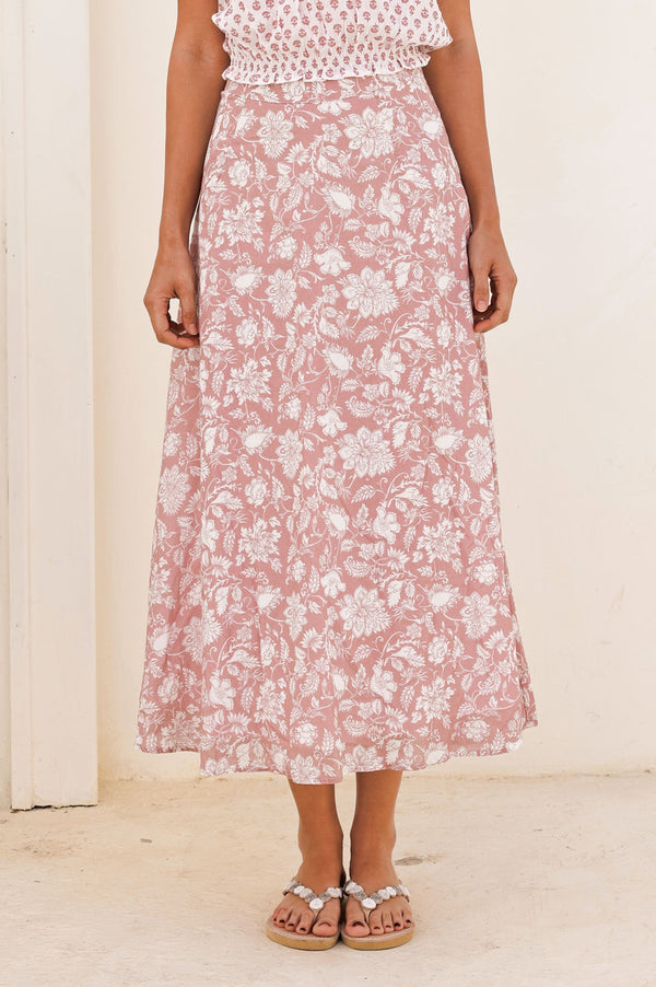 Neve Skirt | Blossom Dusty Pink/White