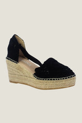 Crochet Wedge Espadrilles | Black