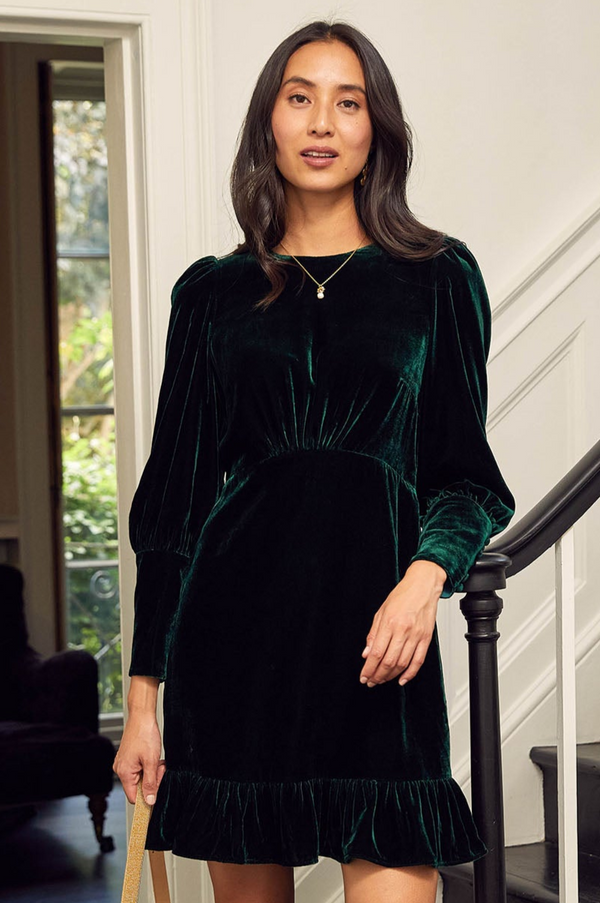 Esmee Velvet Mini Dress | Emerald