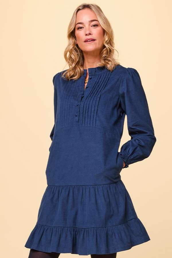 Stema Short Corduroy Dress | Navy