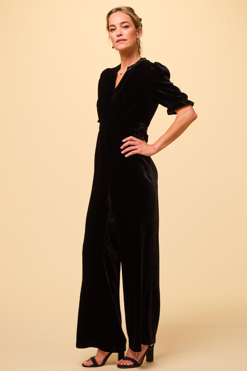 Tallulah Velvet Jumpsuit | Black