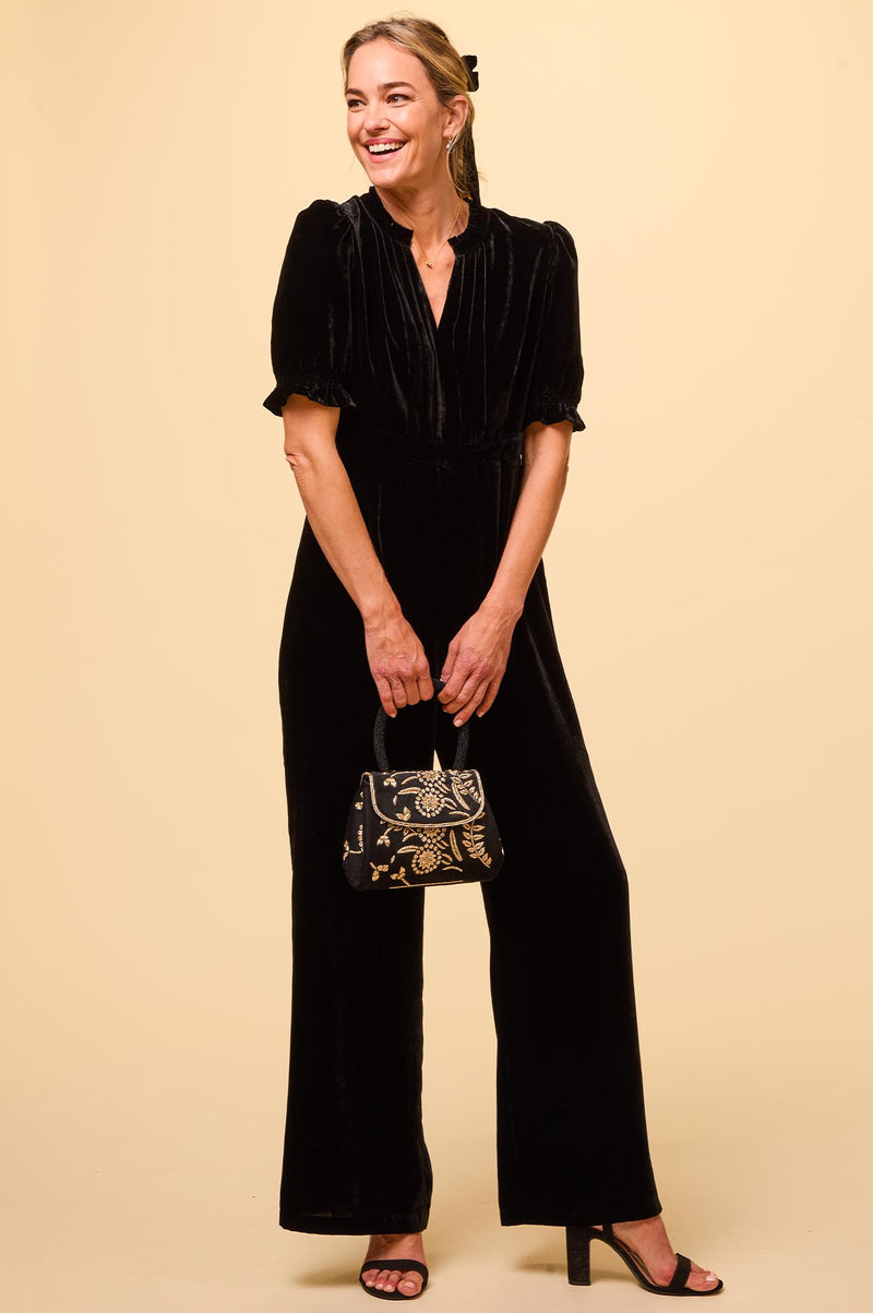 Tallulah Velvet Jumpsuit | Black