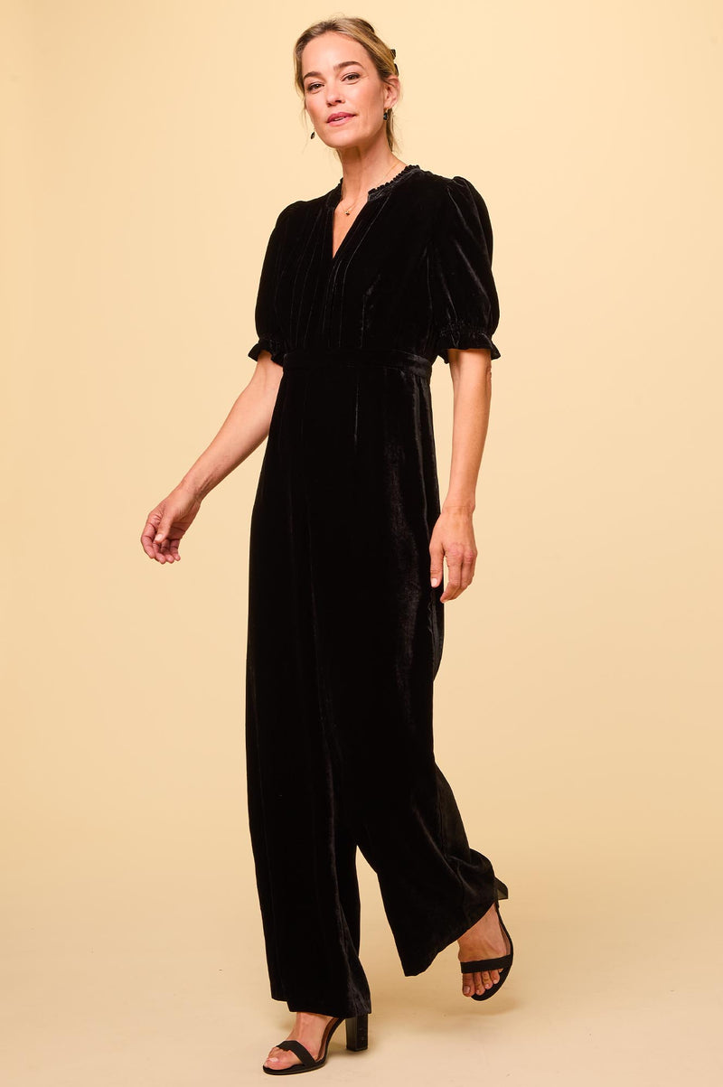 Tallulah Velvet Jumpsuit | Black