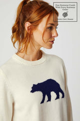 Merino Wool Polar Bear Jumper | Cream/Navy