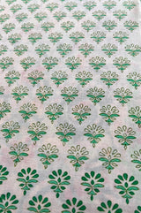 Cara Block Print Dress | Wild Flower Buta Green