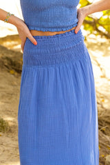 Brady Cheesecloth Skirt | Cornflower