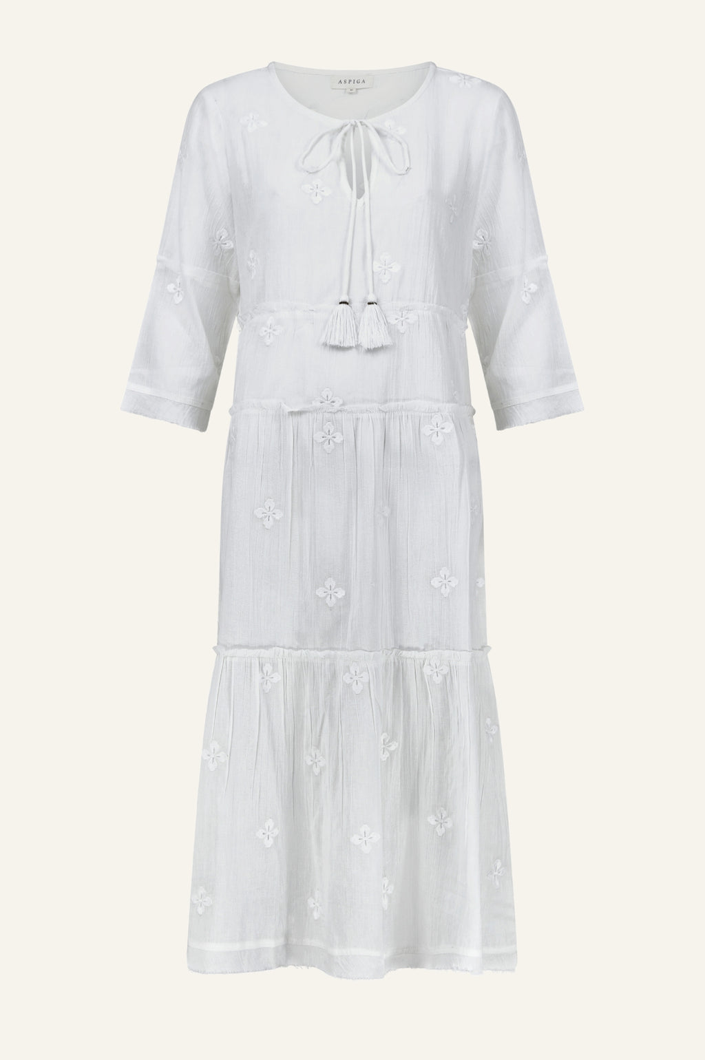 Aspiga Ladies Sustainable Organic Cotton Willow Embroidered Dress ...