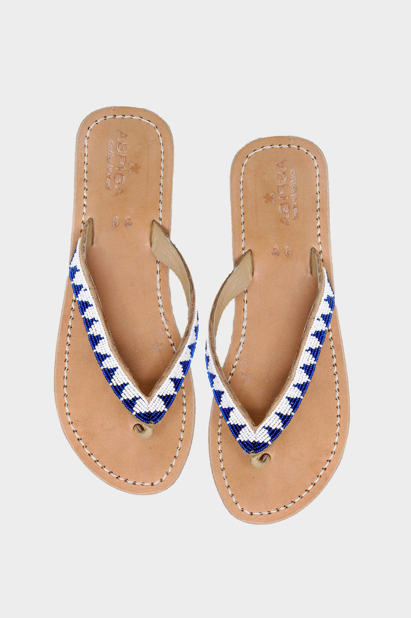 Ziggy Sandals | White/Cobalt