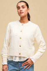 Merino Wool Brittany Cardigan | Cream