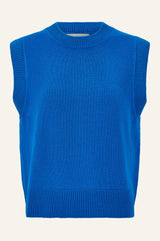 Merino Wool Knitted Short Tank | Blue