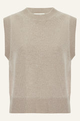 Merino Wool Knitted Short Tank | Oat