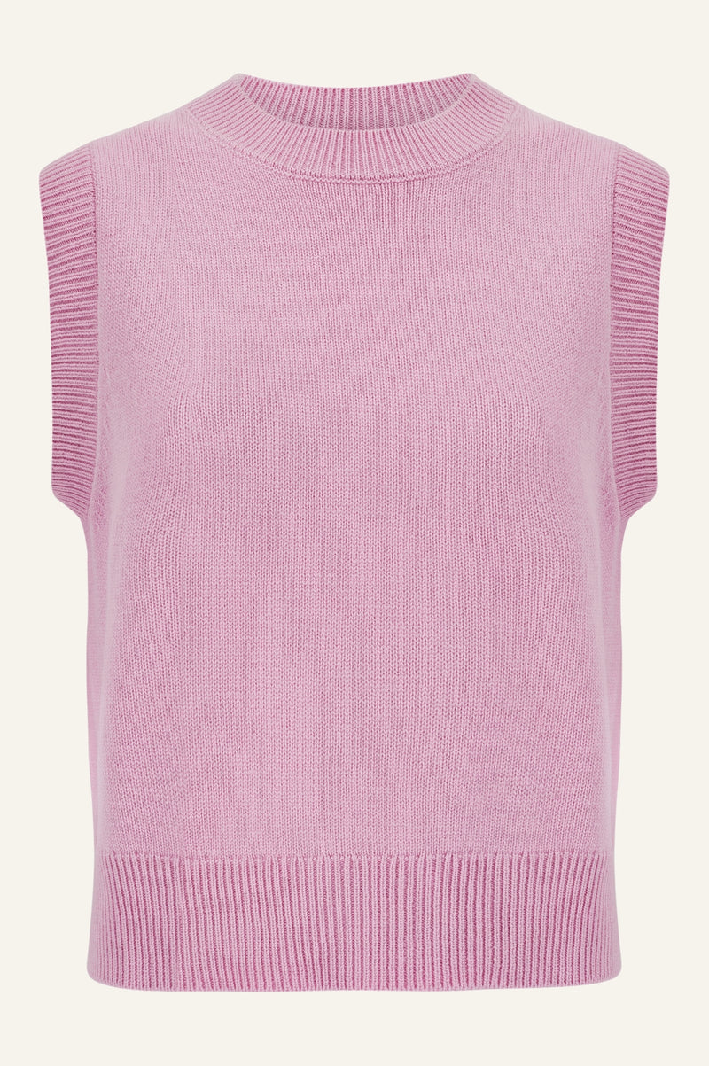Knitted Short Tank | Pink