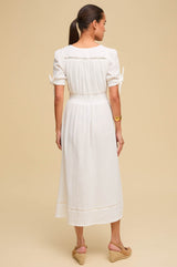 Olga Cheesecloth Dress | White