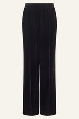 Velvet Side Stripe Trousers | Black