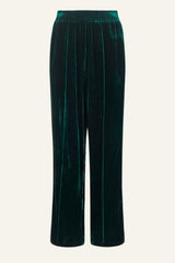 Velvet Side Stripe Trousers | Emerald