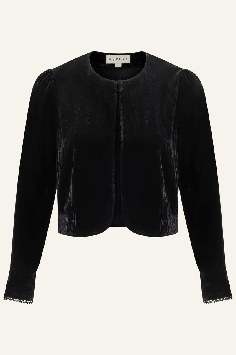 Adie Velvet Shrug | Black