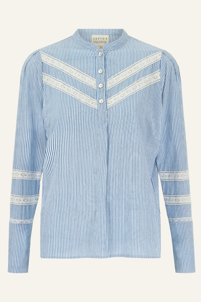 Romy Blouse | Stripe Blue