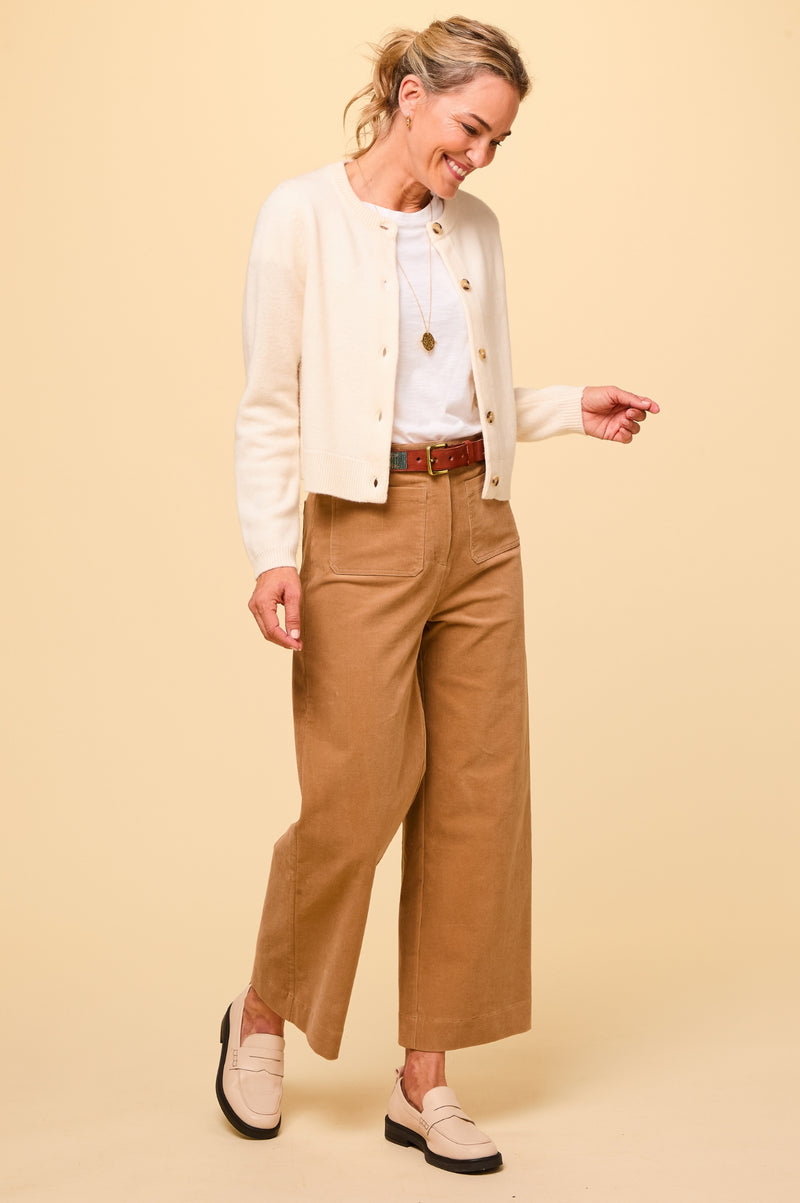 Kendal Cropped Corduroy Trouser | Camel