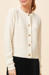 Merino Wool Brittany Cardigan | Cream