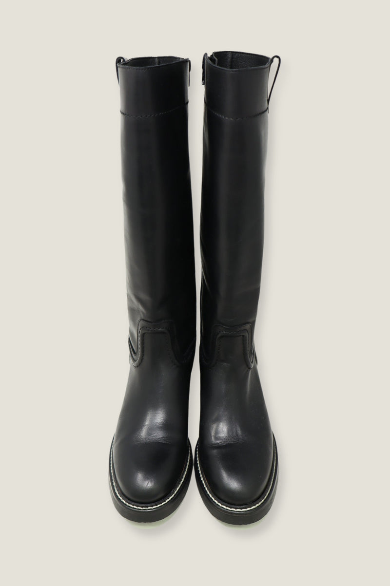 Trento Knee High Leather Boot | Black