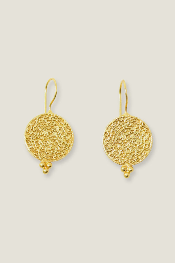 Indian Coin Drop Earrings | Gold