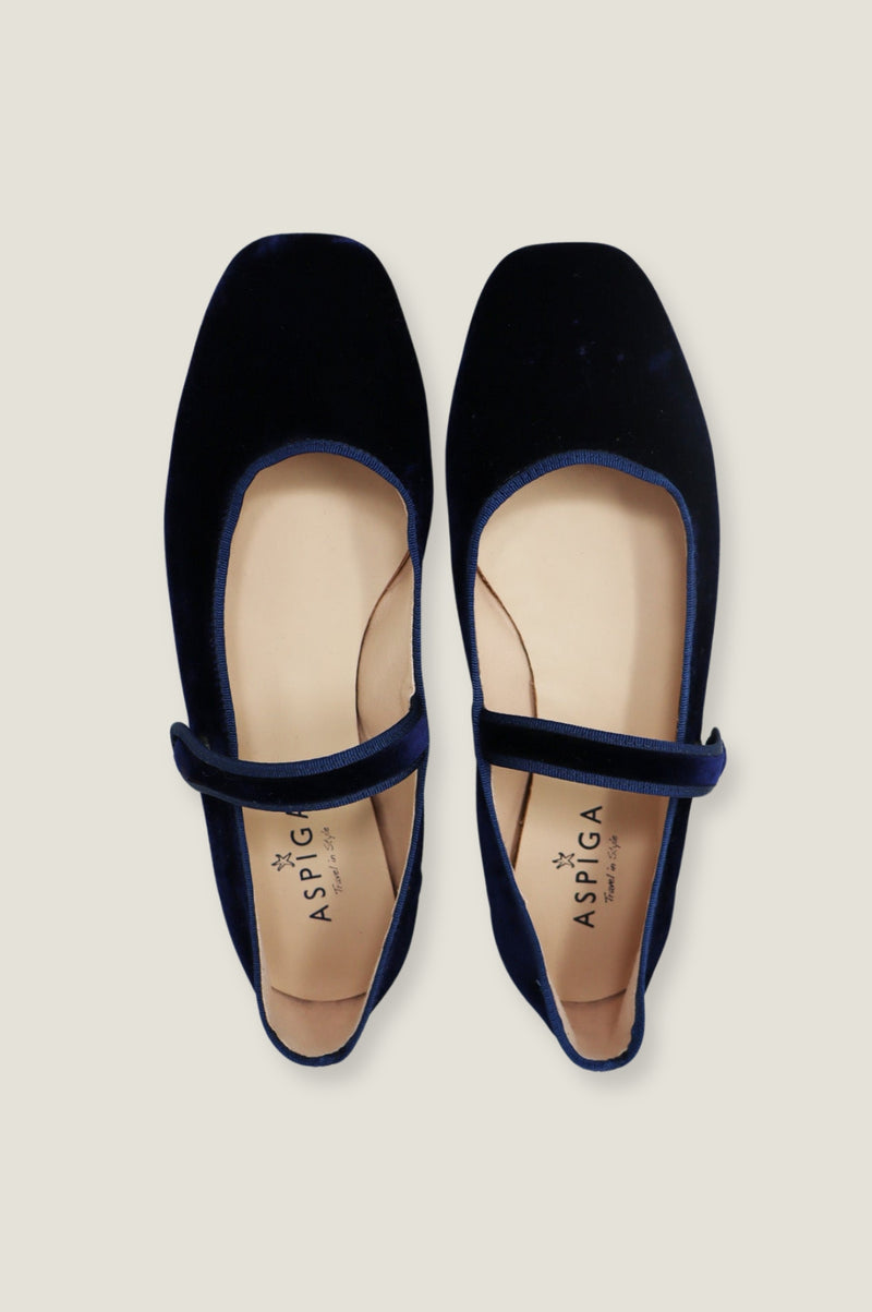 Velvet Mary Jane | Navy