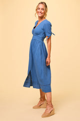 Olga Cheesecloth Dress | Marina Blue