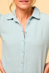 Olive Cheesecloth Blouse | Aqua