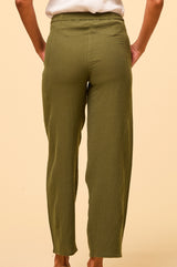 Libby Cheesecloth Trousers | Khaki