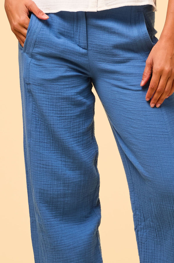 Libby Cheesecloth Trousers | Marina Blue