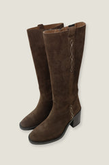 Selena Knee High Suede Boot | Chocolate