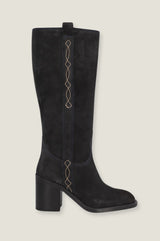 Selena Knee High Suede Boot | Dark Navy