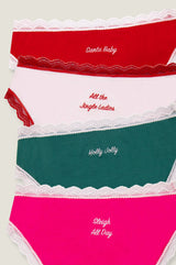 The Original Knicker Four Pack | Christmas Embroideries Multi