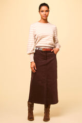 Mallory Corduroy Skirt | Chocolate