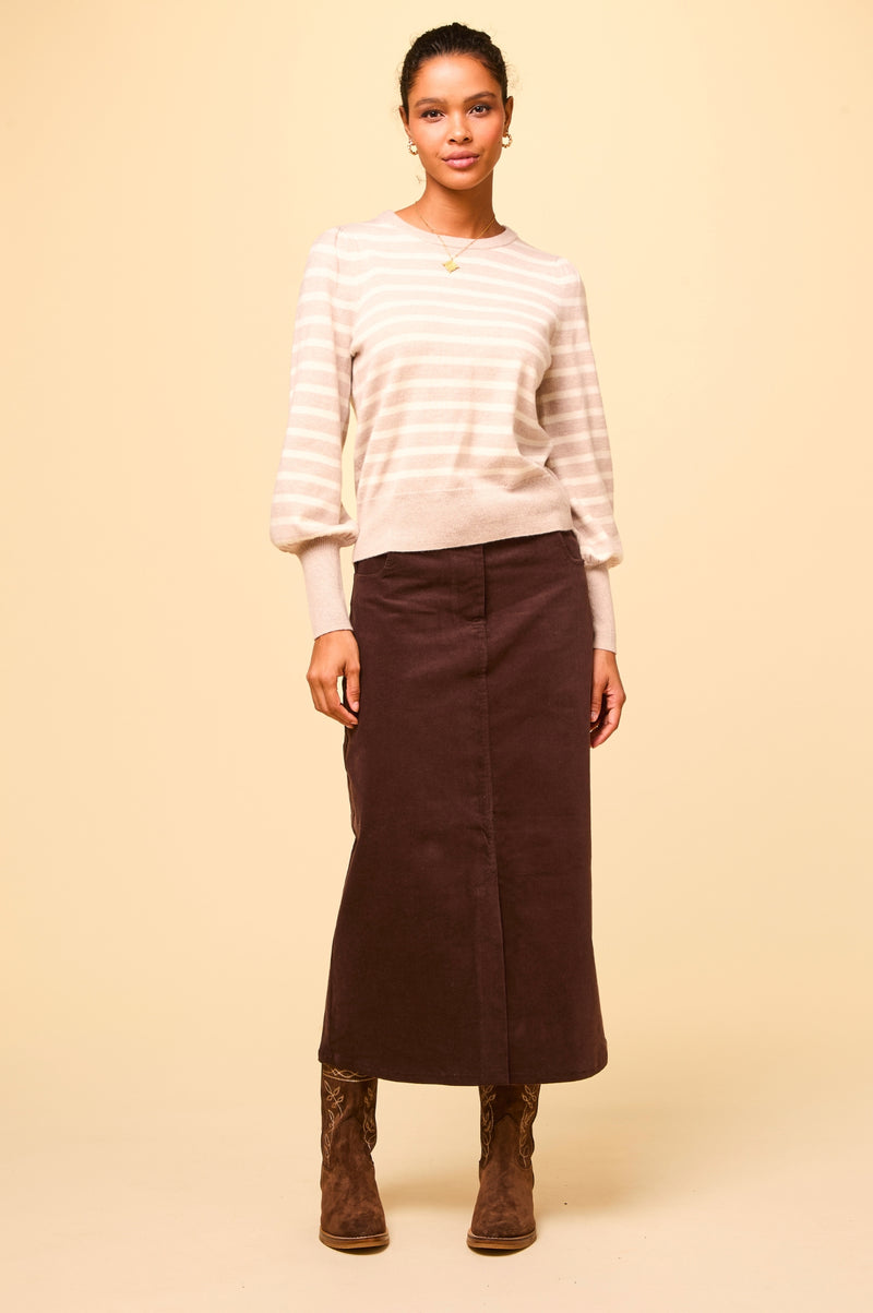 Mallory Corduroy Skirt | Chocolate