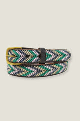 Fully Beaded Arrow Belt | Green/Bullet