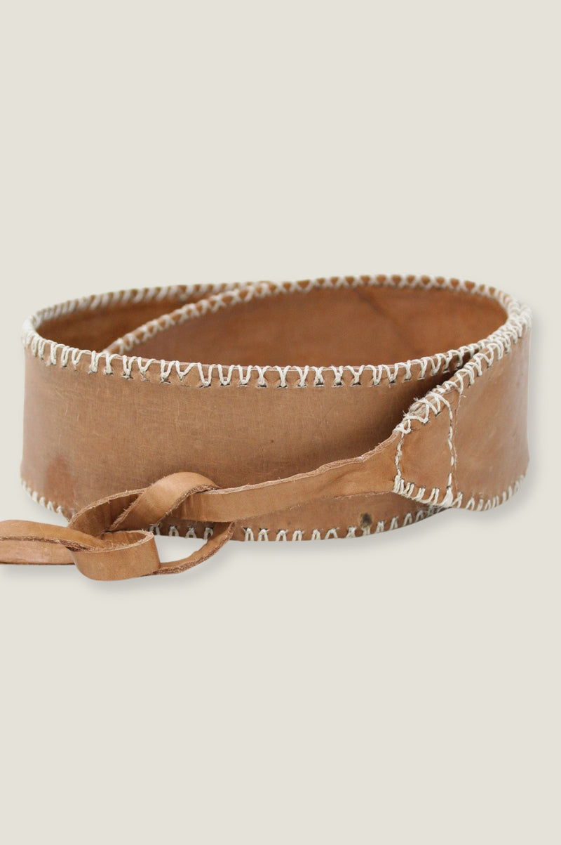 Tie Leather Belt | Tan