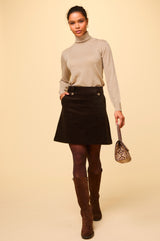 Lily Stretch Corduroy Skirt | Chocolate