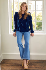 Victoria Velvet Top | Blue Sapphire