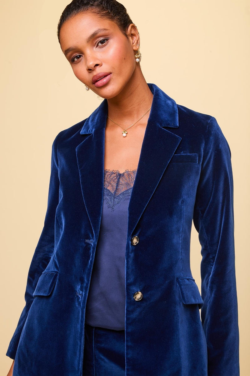 Nala Velvet Blazer | Midnight