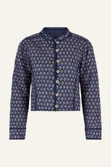 Polly Quilted Jacket | Primrose Stamp Navy/Pink