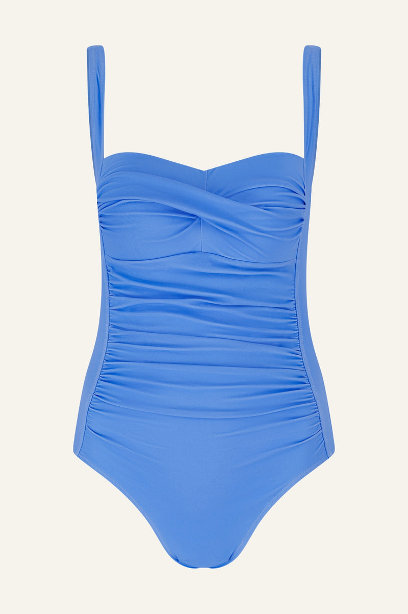 Recycled Ruched Swimsuit | Azure Blue