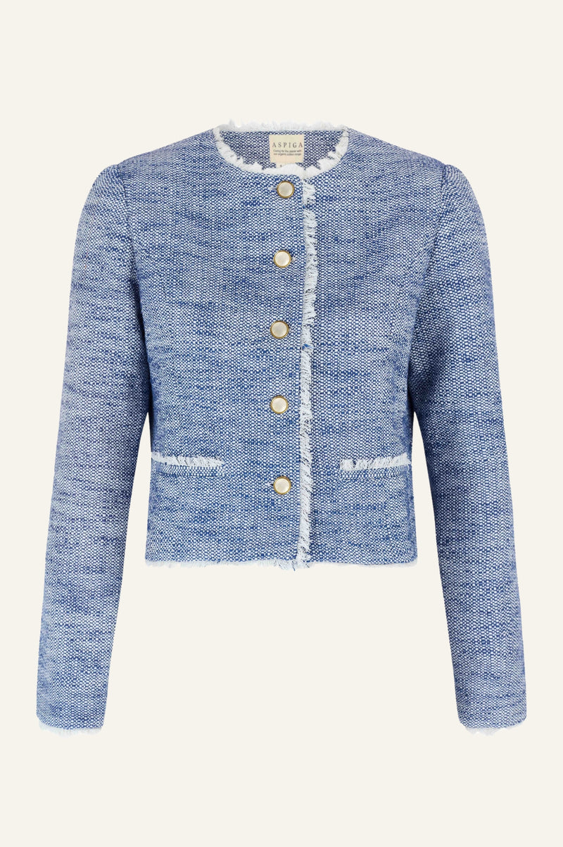 Violet Boucle Jacket | Blue/White